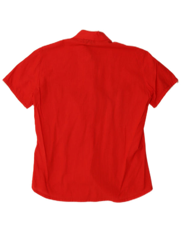 Винтажная женская рубашка с коротким рукавом IT 42 Medium Red