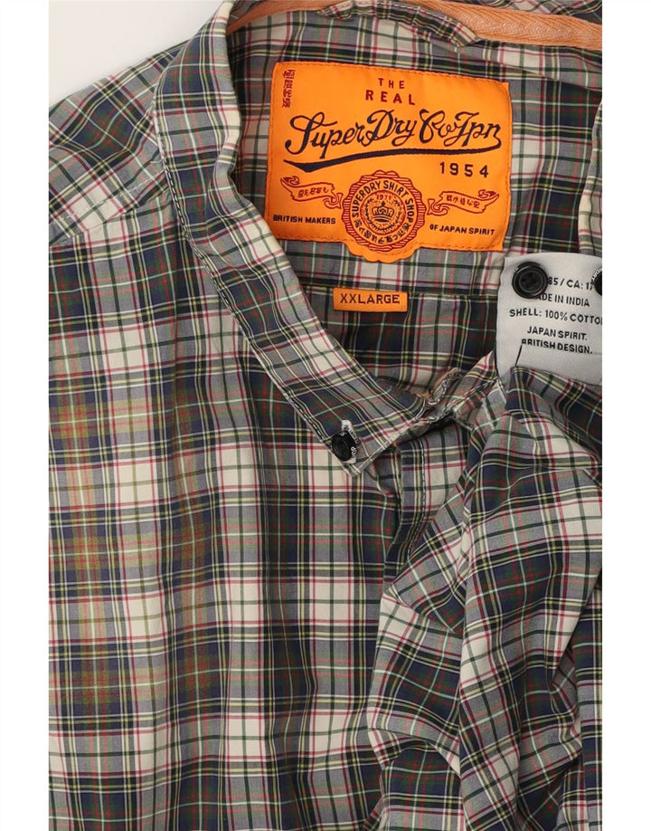 Мужская рубашка Superdry 2XL, темно-синяя клетка, хлопок