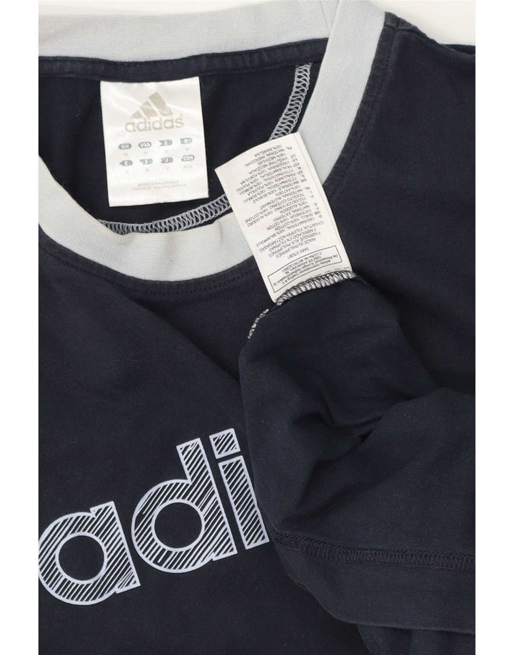 Adidas Мужская футболка с рисунком Топ среднего размера, темно-синий, хлопок