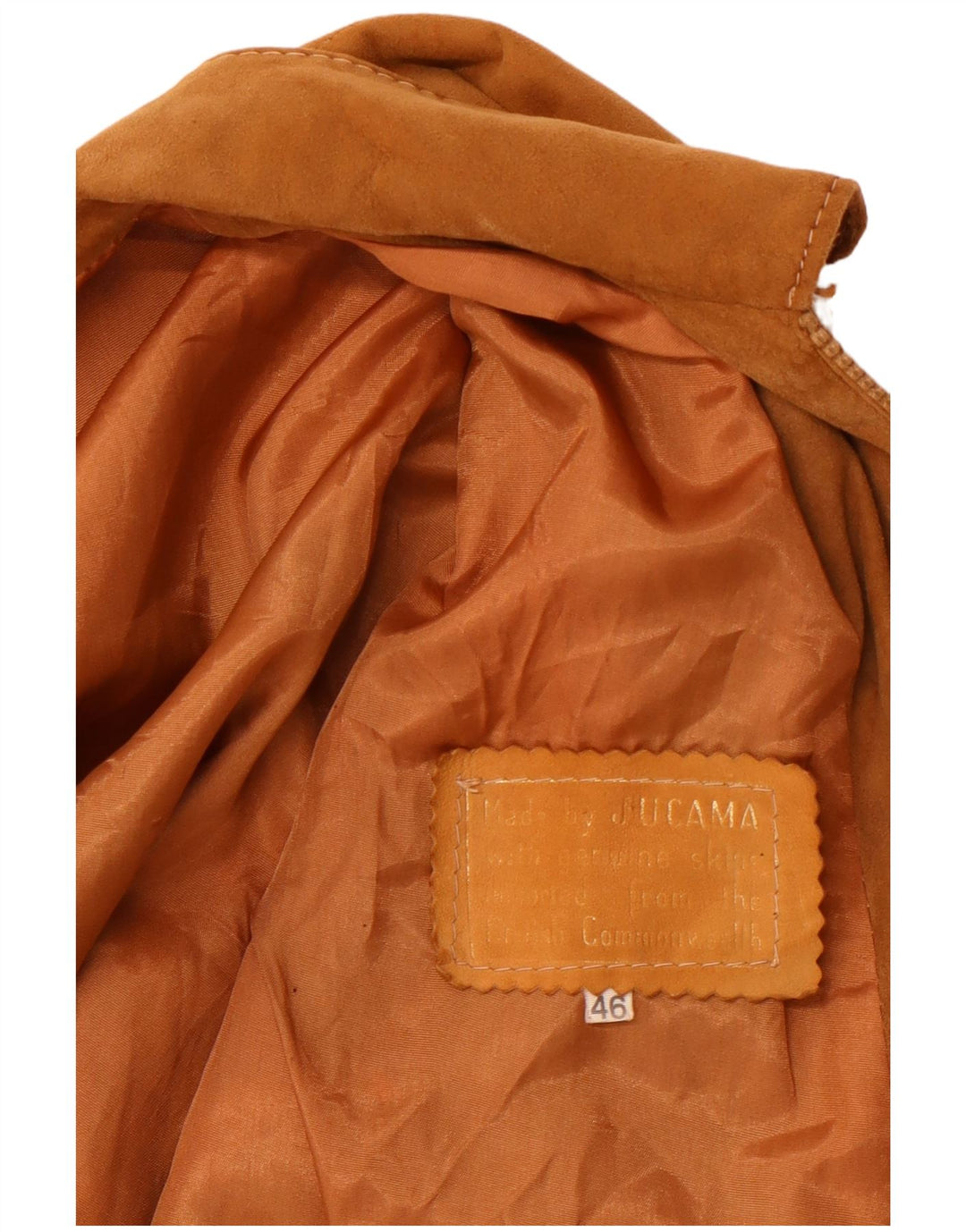 Женский замшевый бомбер VINTAGE IT 46, большой, коричневый кожаный