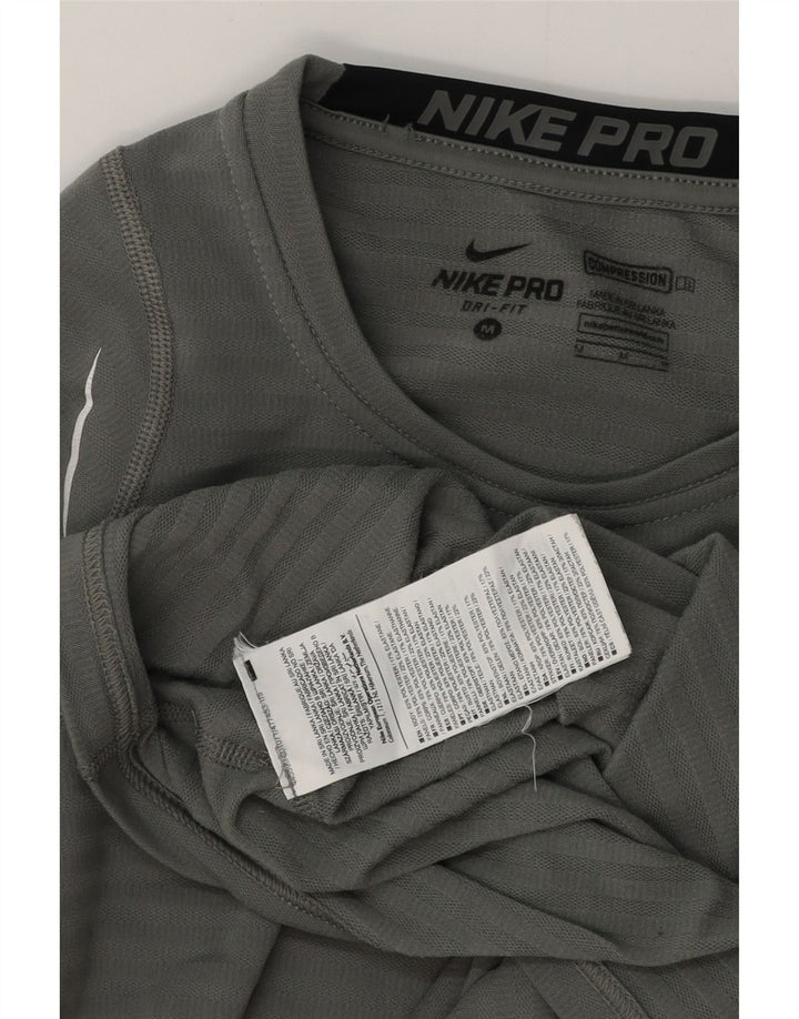 Мужские кроссовки Nike Dri Fit Graphic Top с длинным рукавом UK 14, средний серый полиэстер
