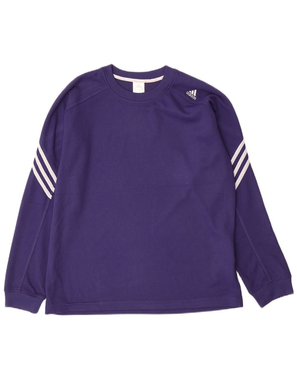Мужской топ Adidas с длинным рукавом, средний фиолетовый из полиэстера
