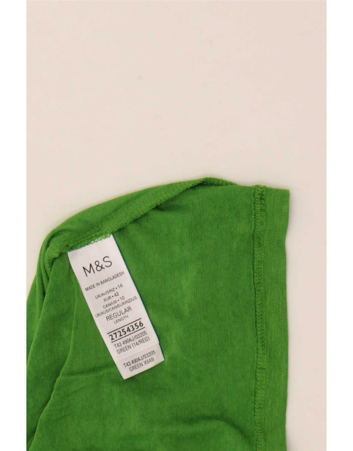 Женский топ Marks & Spencer с длинным рукавом, Великобритания, 14, большой зеленый модал в крапинку
