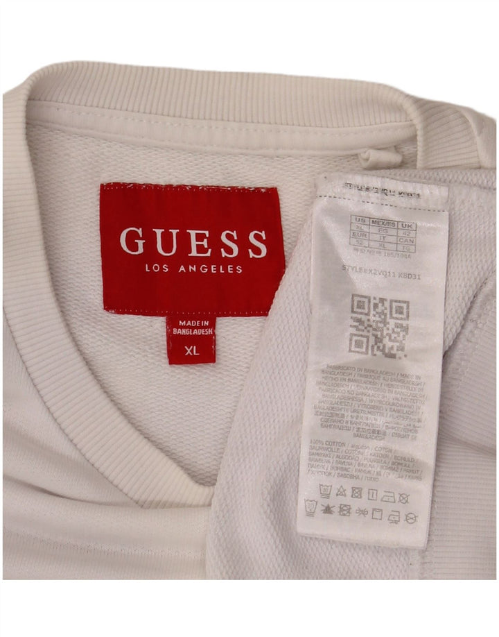 Guess Мужской свитшот с рисунком XL из хлопка белого цвета
