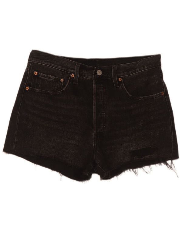 Женские джинсовые шорты Levi's 501 W30, средний черный, хлопок