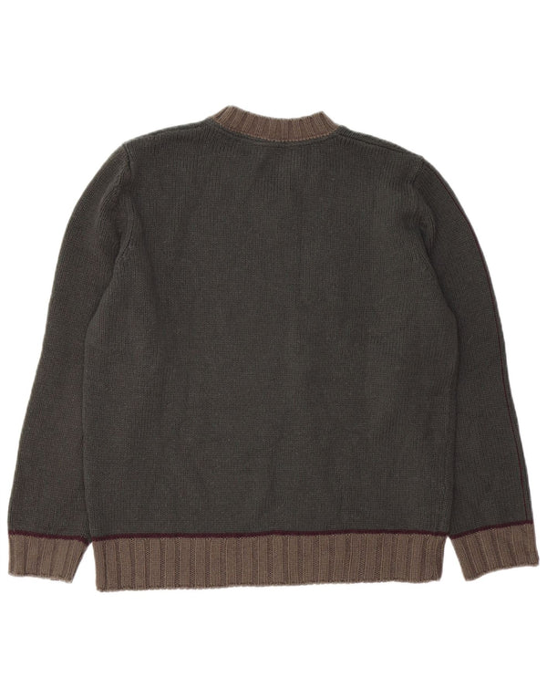 Мужской джемпер ZARA с v-образным вырезом, средний хаки, цветные блоки, акрил