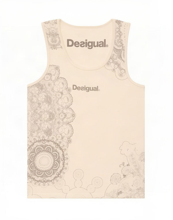 Женский жилет с рисунком Desigual UK 8, маленький белый хлопковый цветочный принт