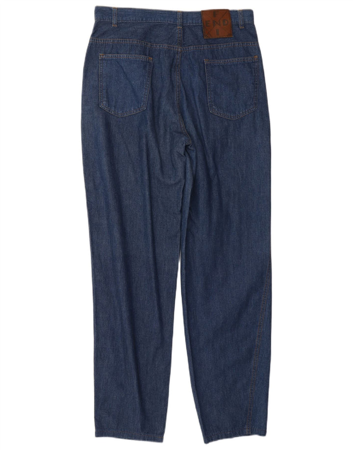 Женские зауженные джинсы FENDI с высокой талией IT 46, большие W30 L29, синие, классические