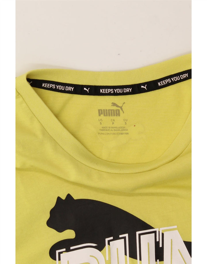 PUMA Mens Graphic T-Shirt Top Small Yellow Vintage Puma and Second-Hand Puma from Messina Hembry 