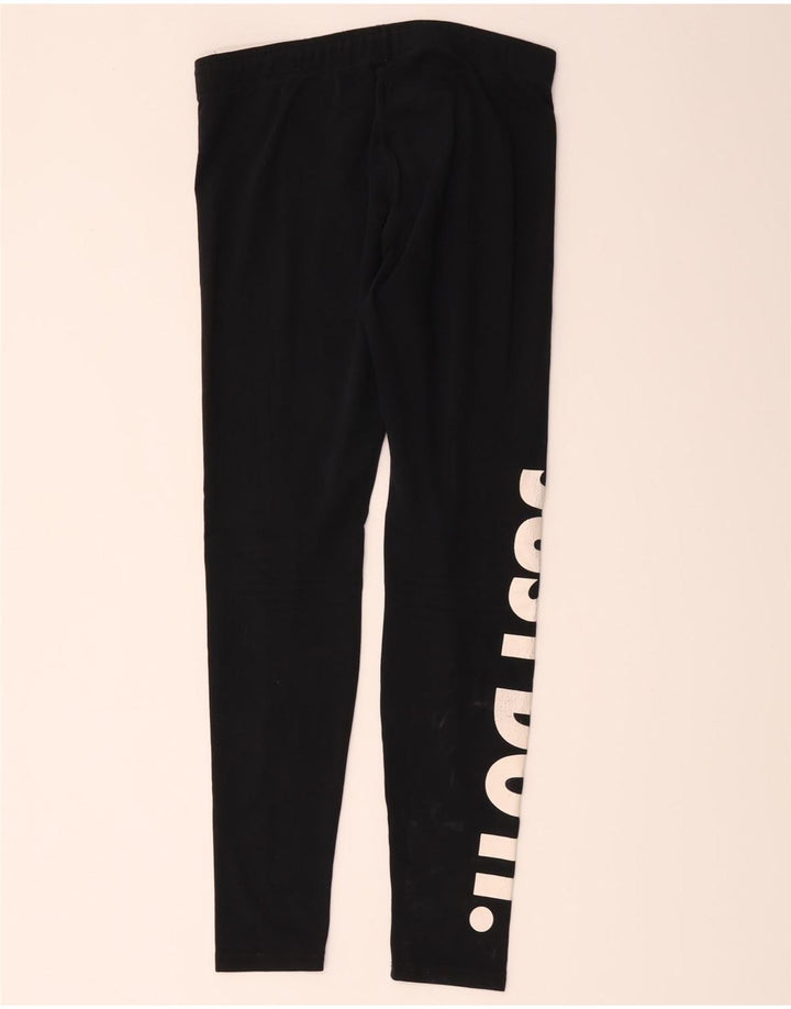 Женские леггинсы с рисунком Nike UK 12, хлопковые, средние, черные