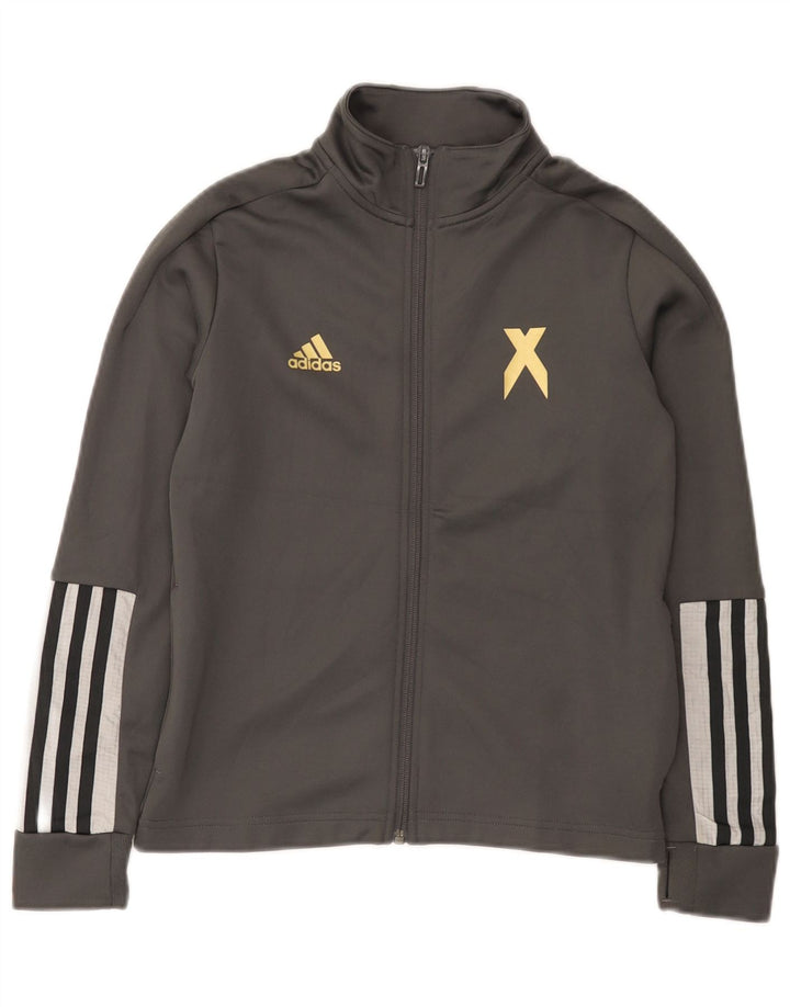 Спортивный костюм Adidas для мальчиков, верхняя куртка 9-10 лет, серый полиэстер