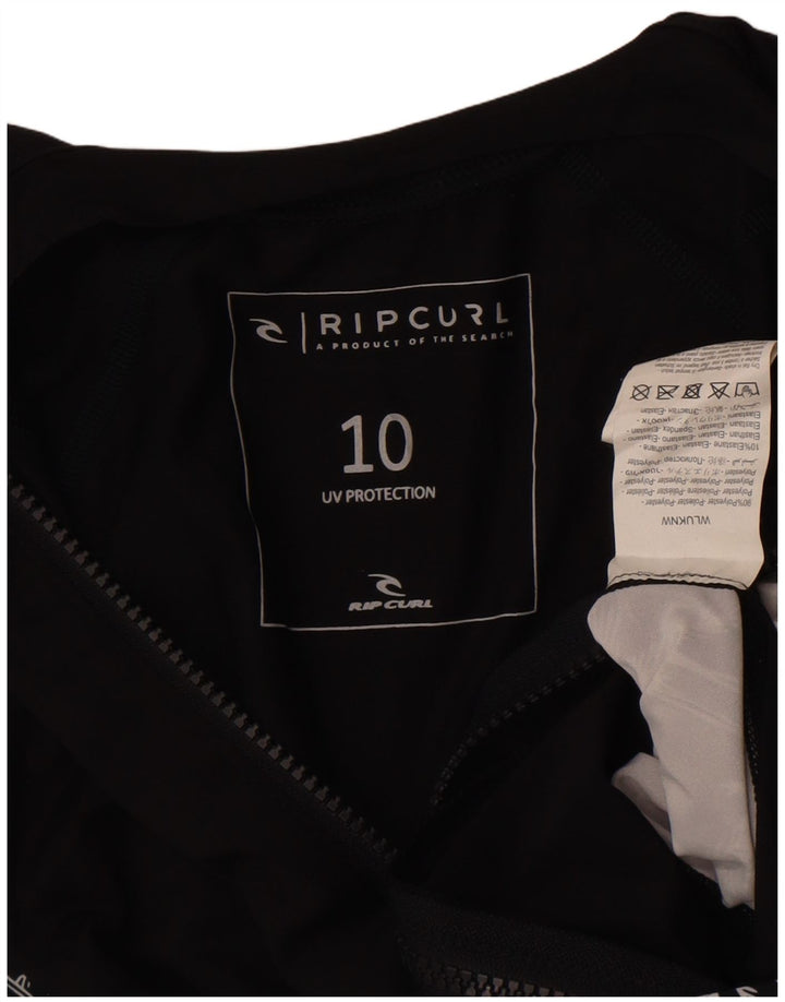 Женский спортивный костюм с графическим рисунком Rip Curl, верхняя куртка UK 8, маленький черный цвет с цветными блоками