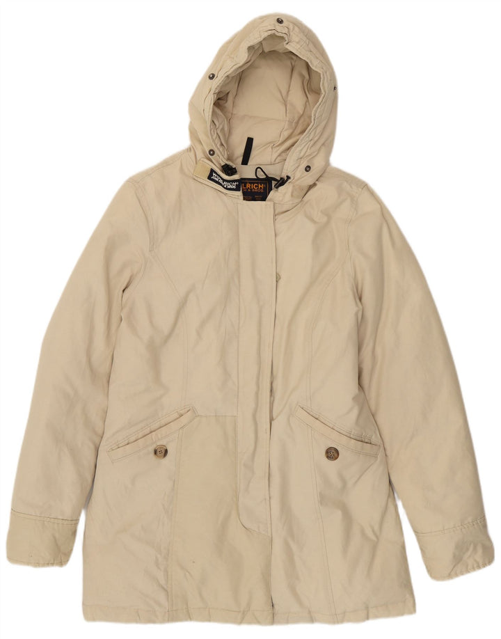 Женское пуховое пальто с капюшоном Woolrich UK 14 Medium Off White