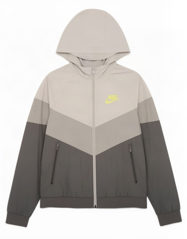 Дождевик с капюшоном Nike для мальчиков 13–14 лет XL, серый нейлон с цветными блоками