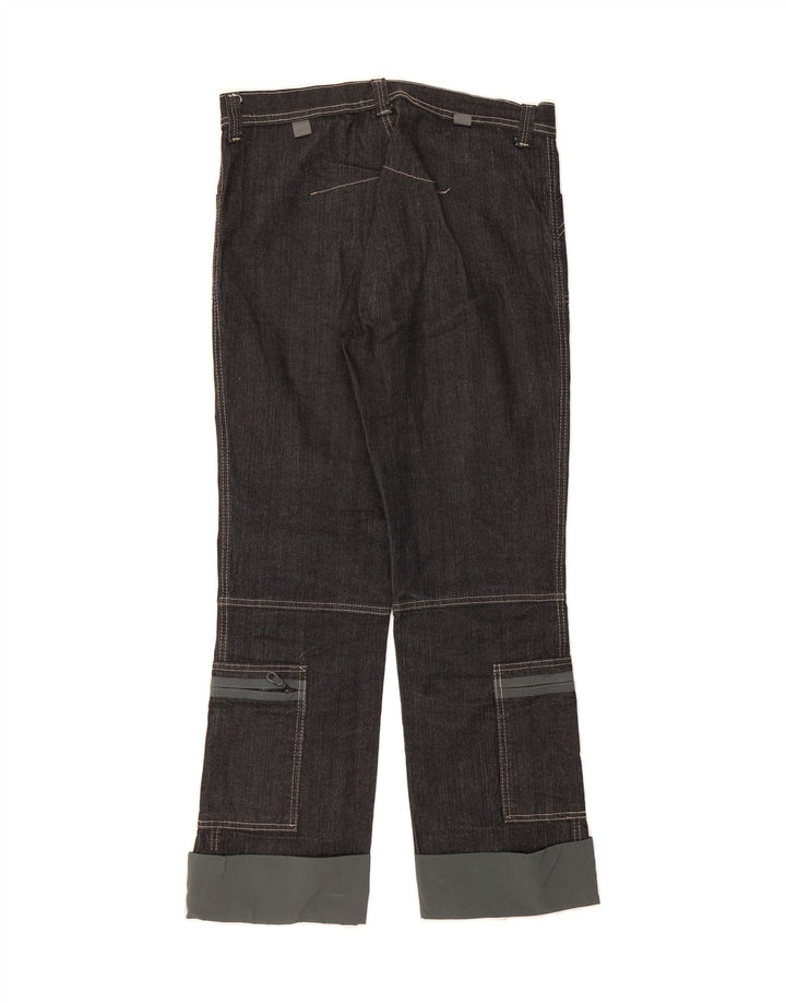 VINTAGE Womens Cargo Straight Jeans IT 40 Medium W30 L28 Black Cotton Vintage Vintage and Second-Hand Vintage from Messina Hembry 