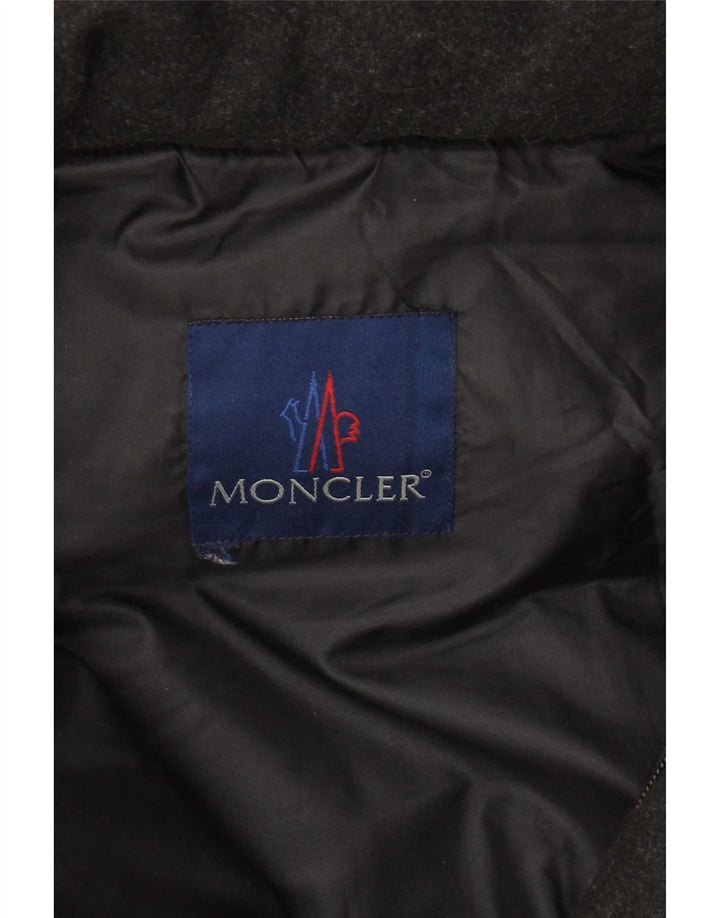 Moncler Мужская стеганая куртка с капюшоном UK 36 Маленькая черная шерсть