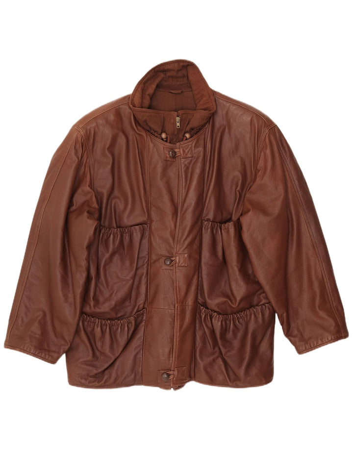 Мужская кожаная куртка VINTAGE UK 42 XL коричневая кожа