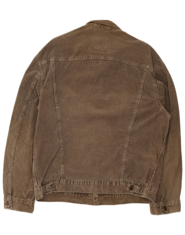 Женская вельветовая куртка Levi's UK 40, большой размер, коричневый хлопок