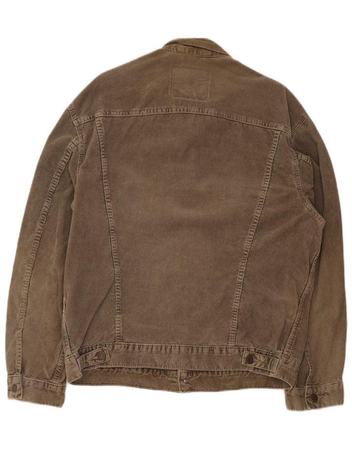 Женская вельветовая куртка Levi's UK 40, большой размер, коричневый хлопок