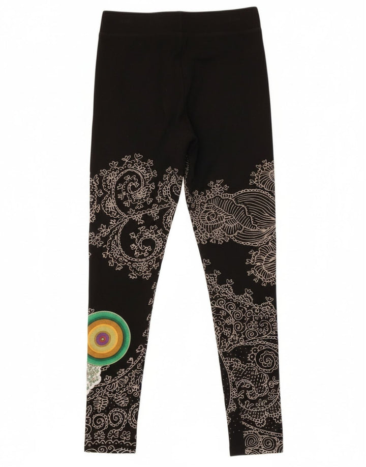 Женские леггинсы с рисунком Desigual UK 12, средние, черные, с узором пейсли