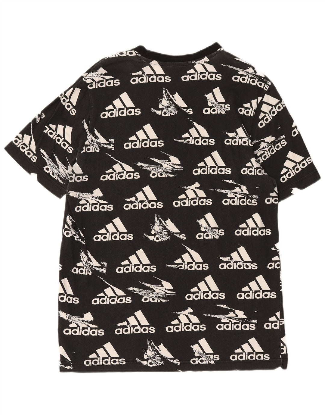 ADIDAS Mens Graphic T-Shirt Top Medium Black Cotton