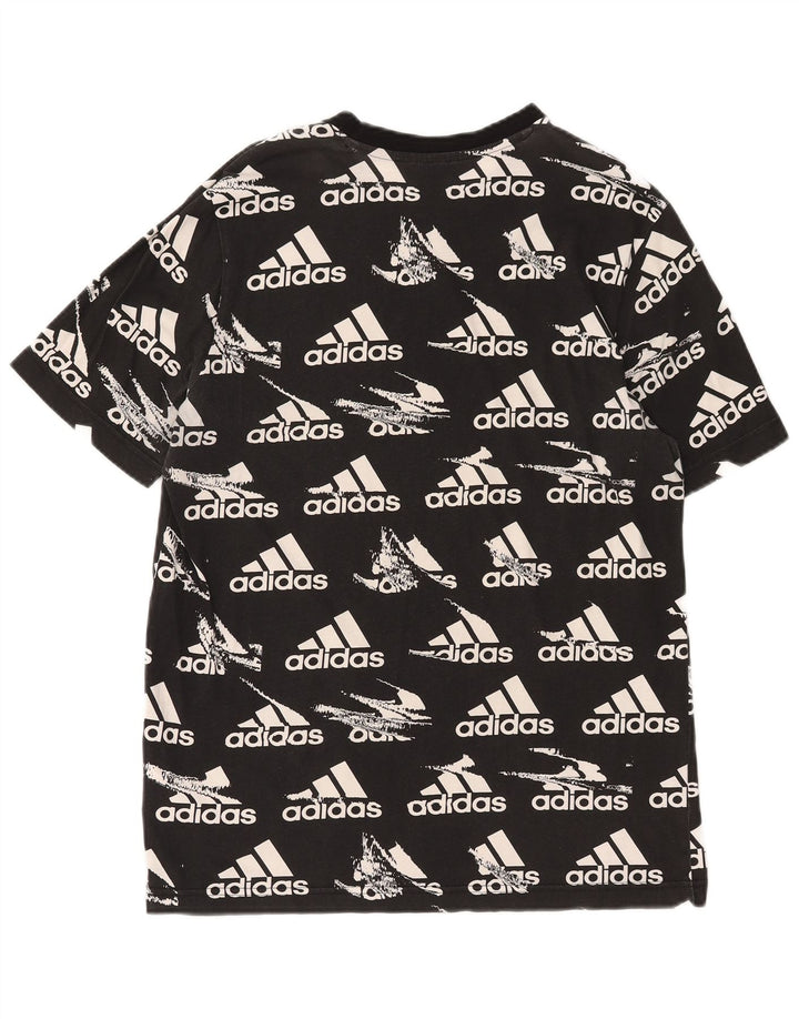 ADIDAS Mens Graphic T-Shirt Top Medium Black Cotton