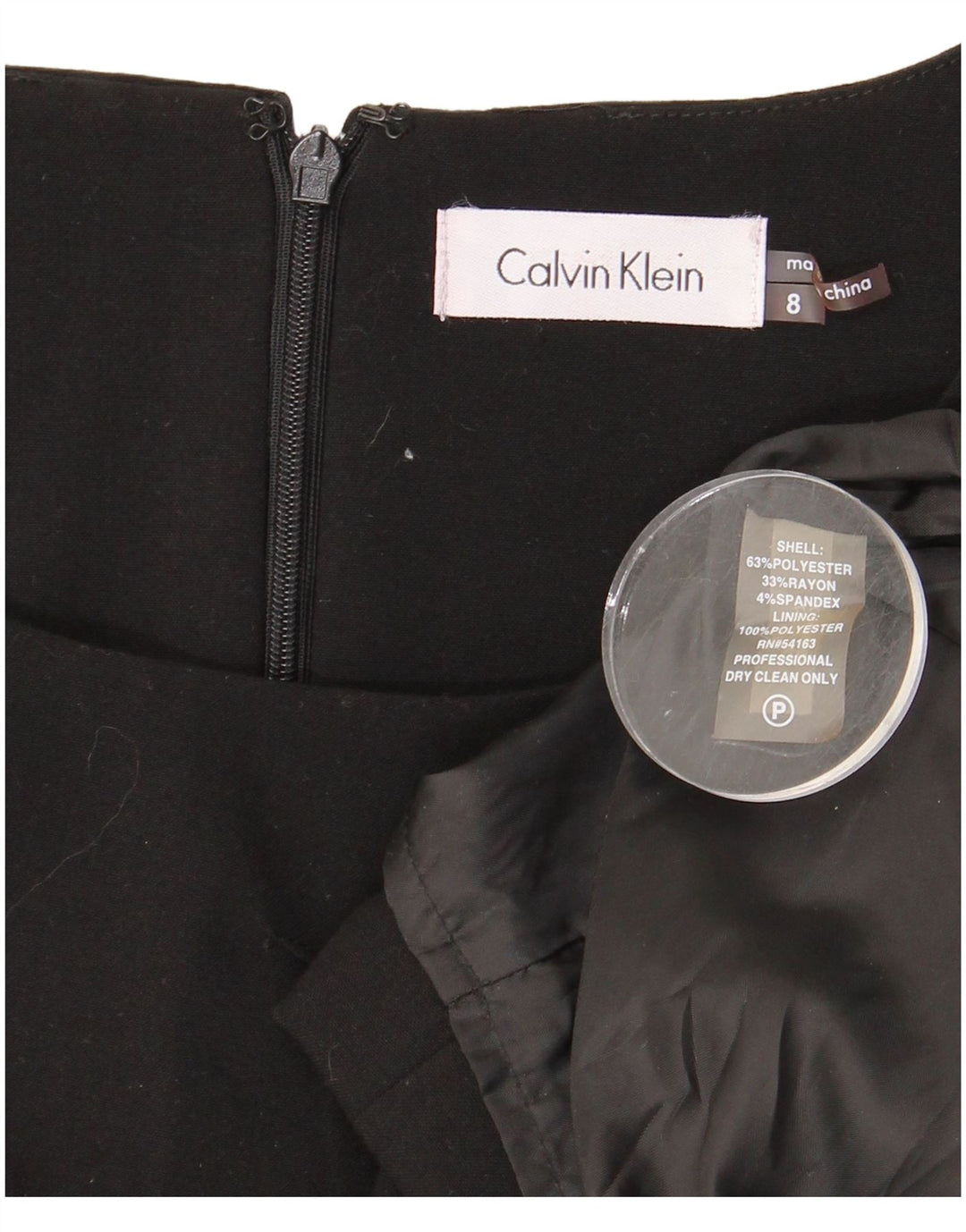 CALVIN KLEIN Womens Sleeveless Sheath Dress US 8 Medium Black Polyester