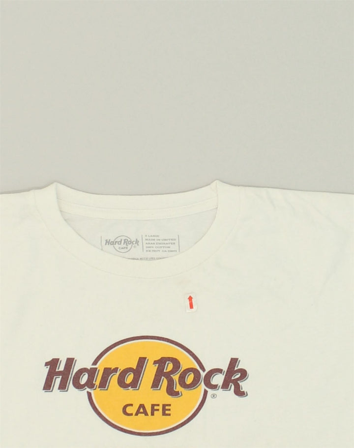 HARD ROCK CAFE Boys Vientiane Graphic T-Shirt Top 10-11 Years XL White | Vintage Hard Rock Cafe | Thrift | Second-Hand Hard Rock Cafe | Used Clothing | Messina Hembry 
