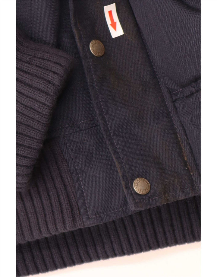 Мужская куртка-бомбер Woolrich с капюшоном UK 38, средний темно-синий нейлон