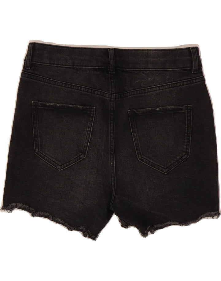 MARKS & SPENCER Womens Denim Shorts UK 8 Small W28 Black Cotton Vintage Marks & Spencer and Second-Hand Marks & Spencer from Messina Hembry 