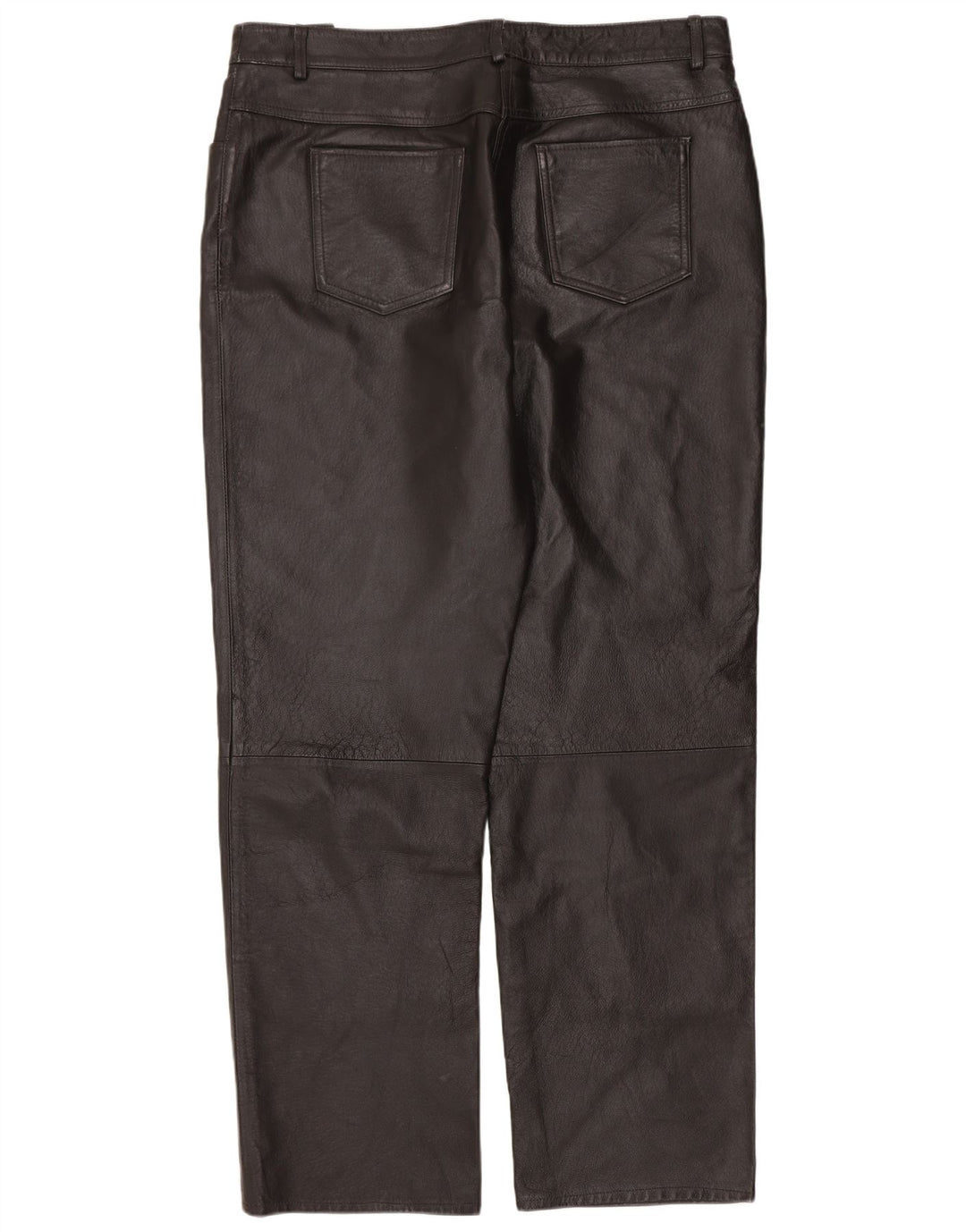 Винтажные женские прямые кожаные брюки IT 46, большие W34 L30, черные кожаные