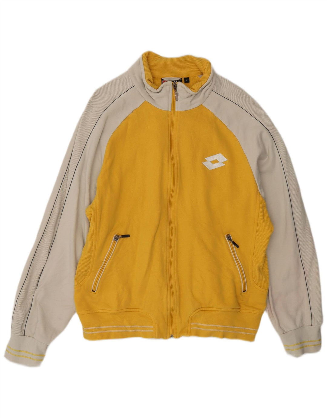 LOTTO Женский спортивный костюм, верхняя куртка UK 16, большой желтый цвет с цветными блоками