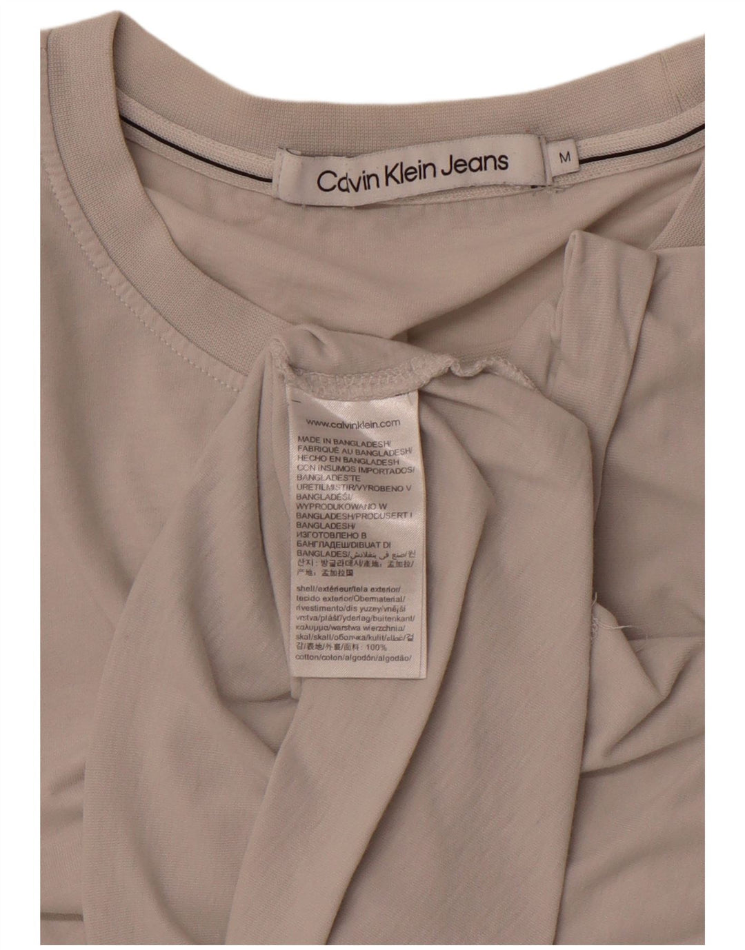 CALVIN KLEIN JEANS Мужская футболка с рисунком Топ среднего размера, белый хлопок