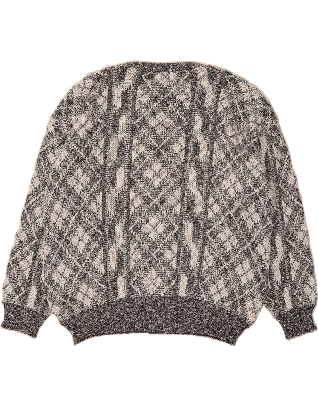 COLLECTION Mens Crew Neck Jumper Sweater 2XL Grey Argyle/Diamond Cotton Vintage Collection and Second-Hand Collection from Messina Hembry 