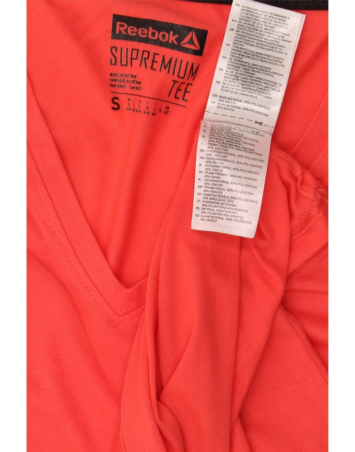 Женская футболка Reebok Top UK 8/10, маленькая, красный, полиэстер