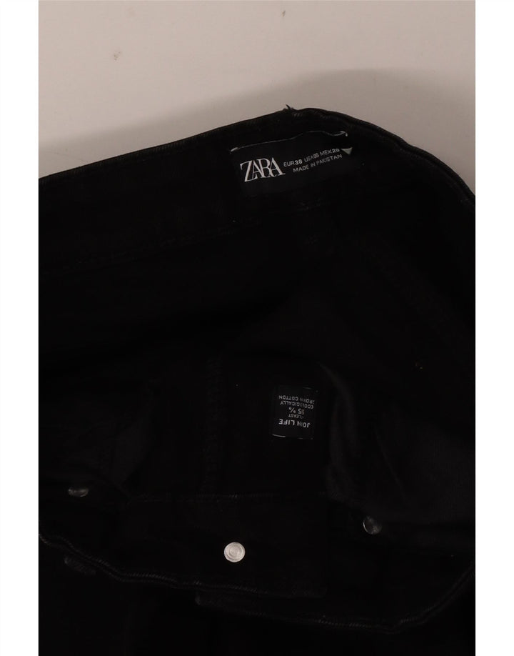 Женские расклешенные джинсы Zara EU 38, маленькие W28 L26, черный хлопок