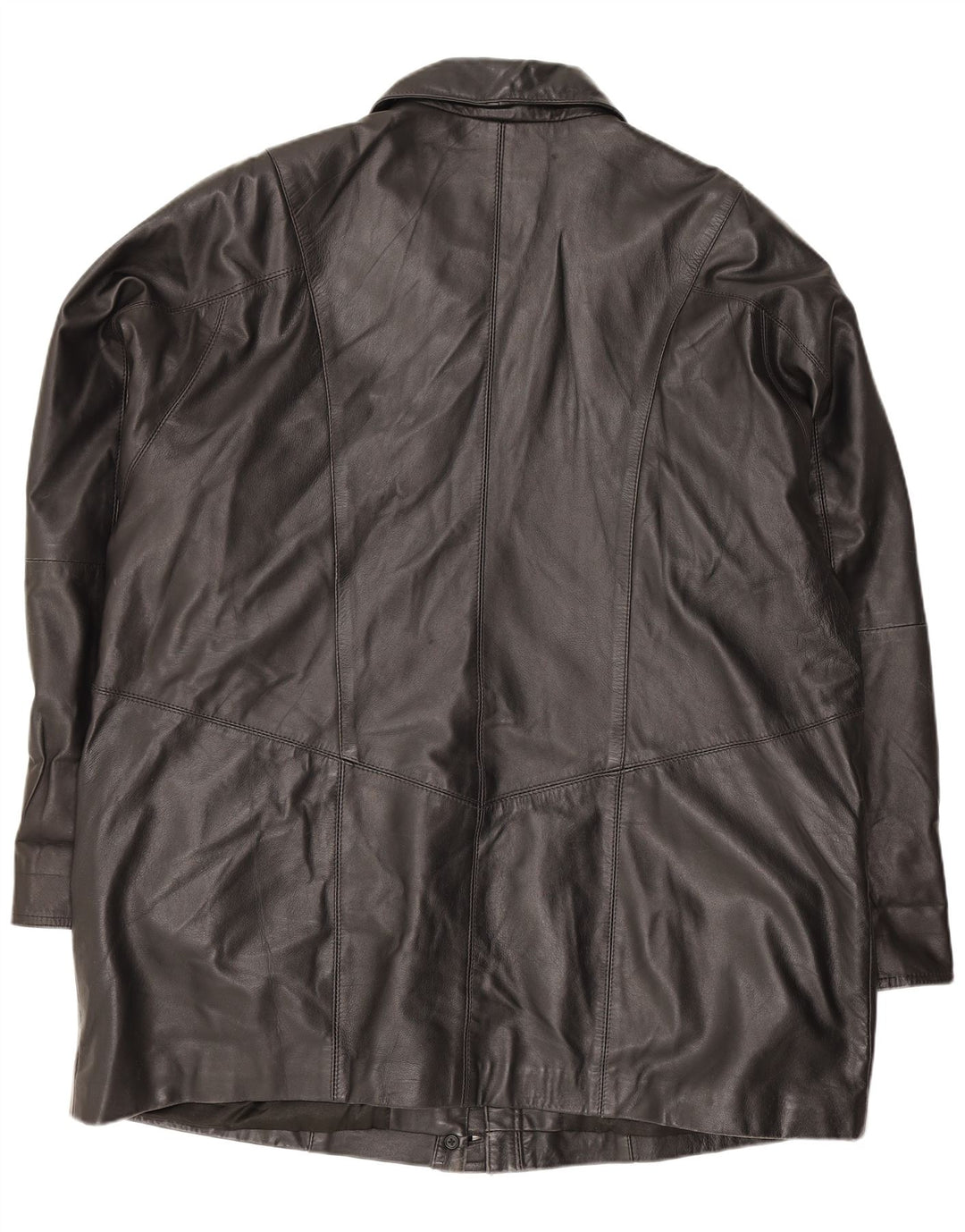 Женское кожаное пальто Gapelle в стиле оверсайз UK 18 XL, черное