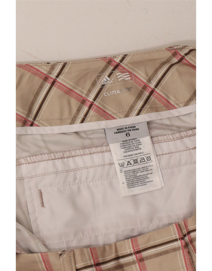 ADIDAS Womens Casual Shorts US 6 Medium W32 Beige Check Polyester Vintage Adidas and Second-Hand Adidas from Messina Hembry 