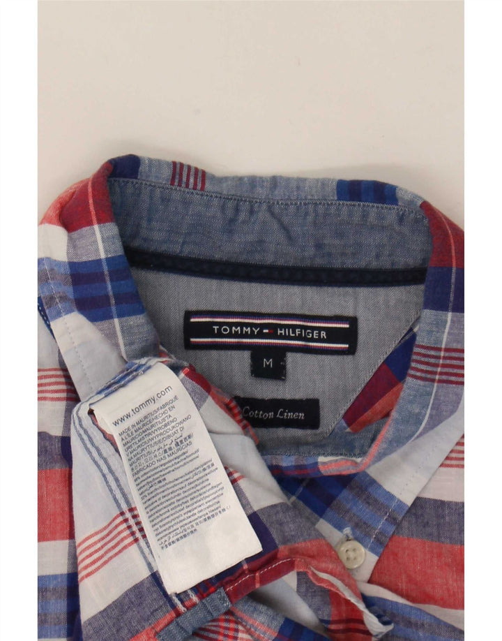 Мужская рубашка Tommy Hilfiger в клетку синего цвета, хлопок