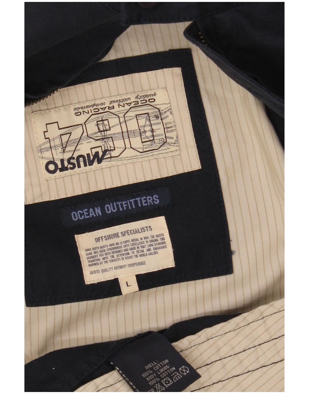 Мужская куртка-бомбер MUSTO UK 40, большая, темно-синяя, хлопок