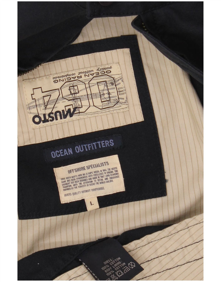 Мужская куртка-бомбер MUSTO UK 40, большая, темно-синяя, хлопок