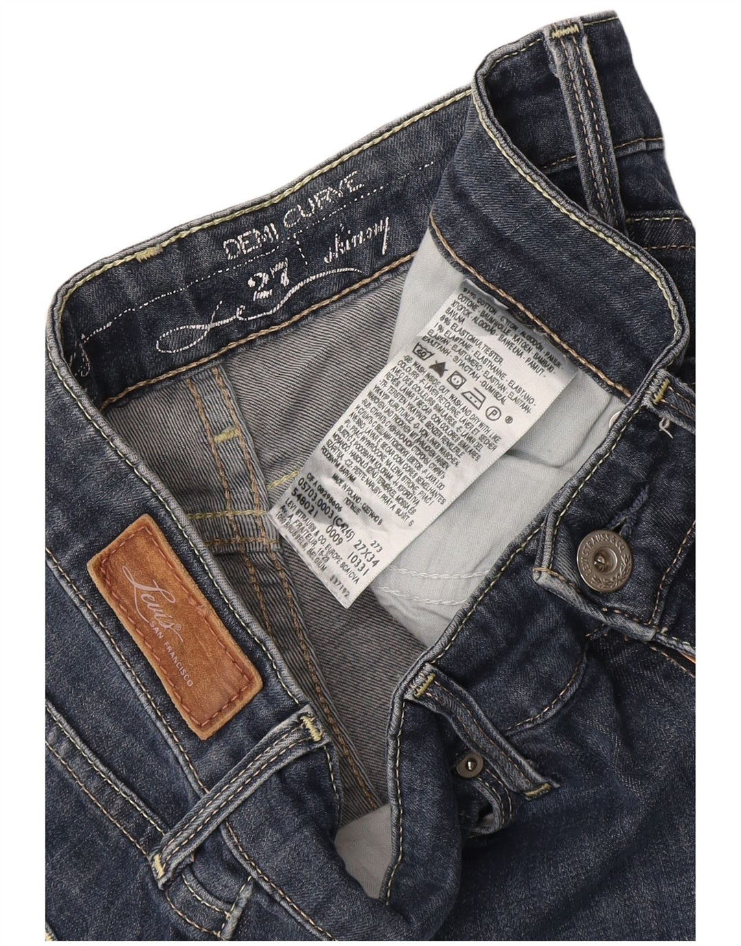 Женские джинсы скинни LEVI'S Demi Curve W27 L32 Темно-синие, хлопок