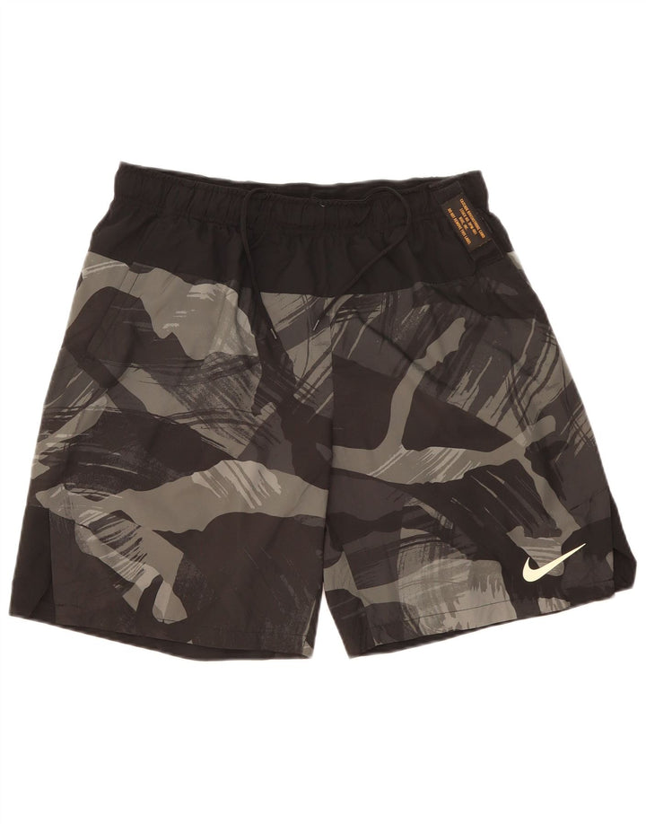 Мужские спортивные шорты NIKE Dri Fit, большие черные камуфляжные полиэстеровые шорты