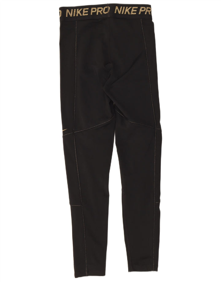 Женские леггинсы с рисунком Nike Dri Fit UK 12, средние, черные