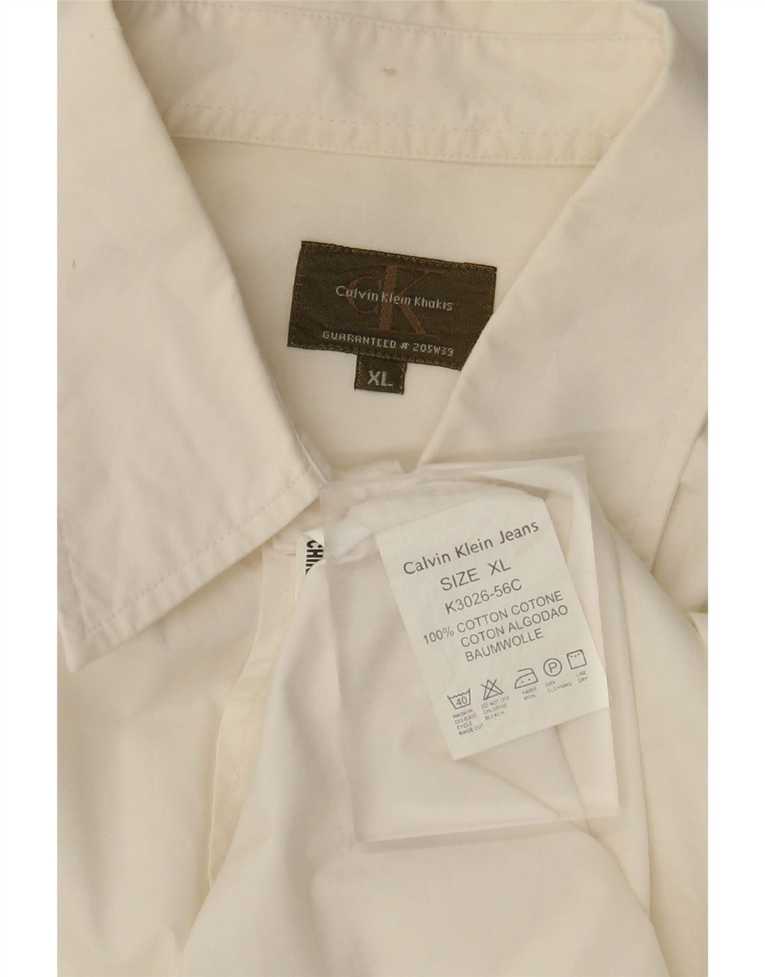 Мужская рубашка Calvin Klein XL из белого хлопка