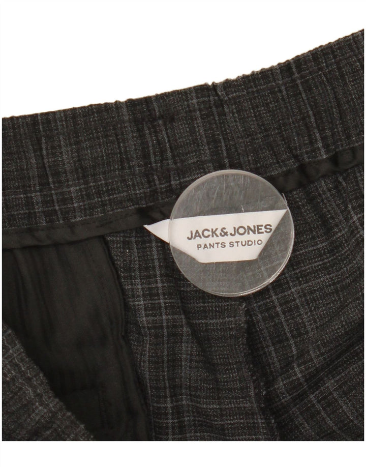 Мужские узкие брюки чинос Jack & Jones, большие серые клетчатые брюки из полиэстера