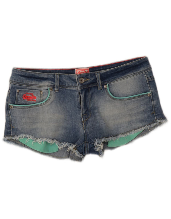 Женские джинсовые шорты Superdry с низкой талией W30, средний синий хлопок