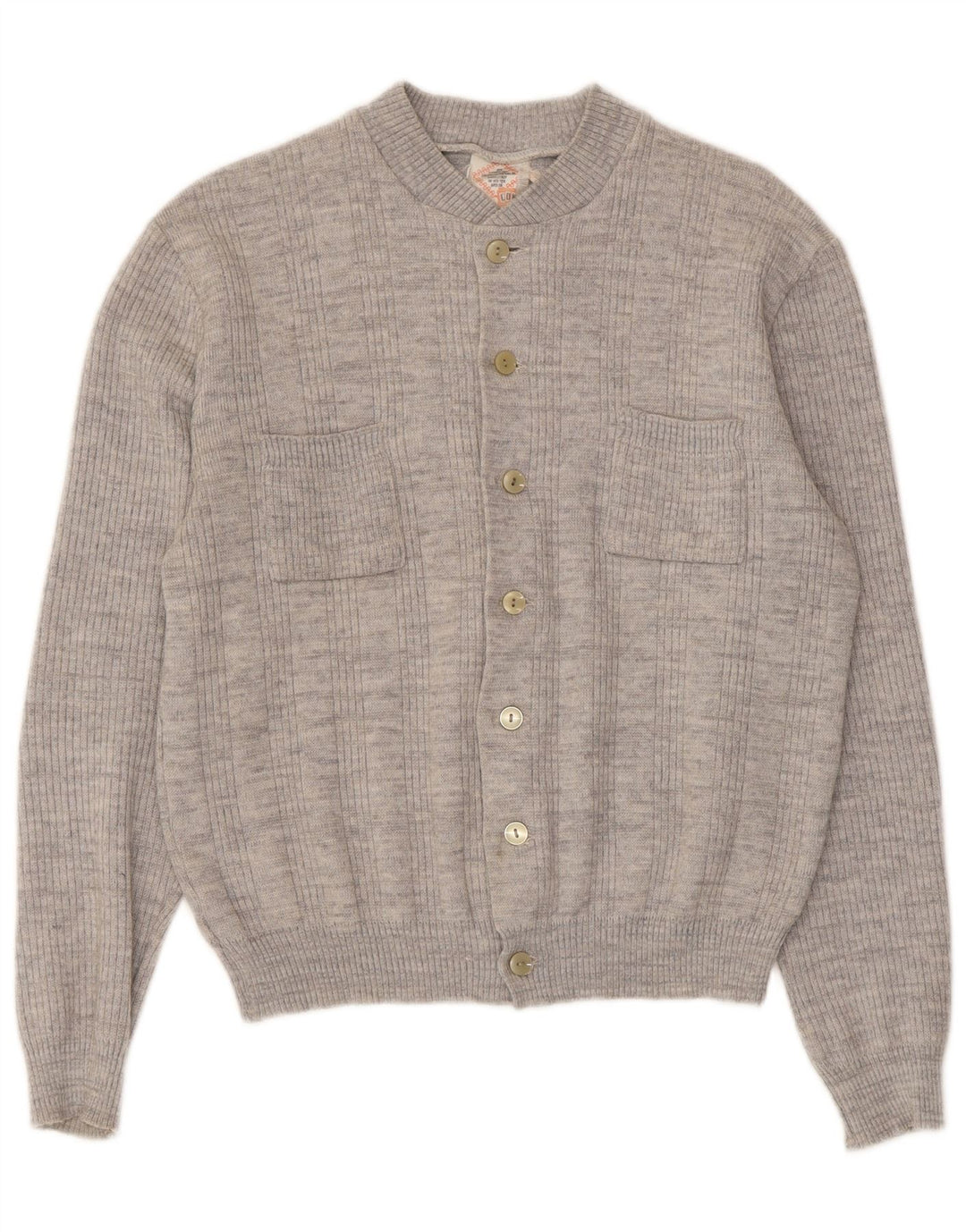 Винтажный женский кардиган-свитер UK 14, средний серый цвет