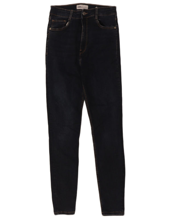Женские джинсы скинни Zara EU 38, маленькие W28 L28, темно-синие, хлопок