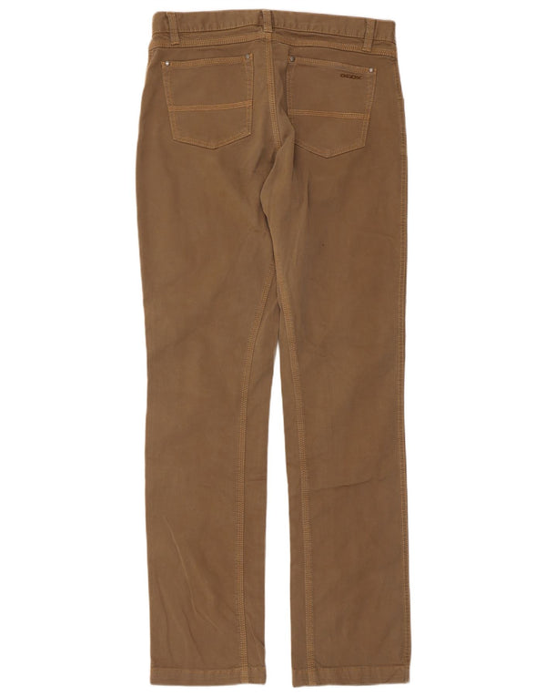 Geox Mens Respira Straight Casual Trousers IT 50 Large W34 L33 Beige Cotton